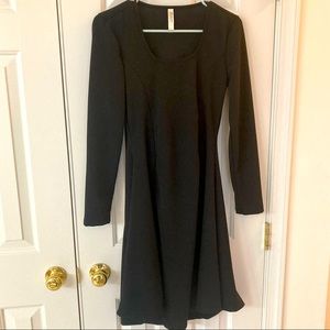 Black fit flare dress